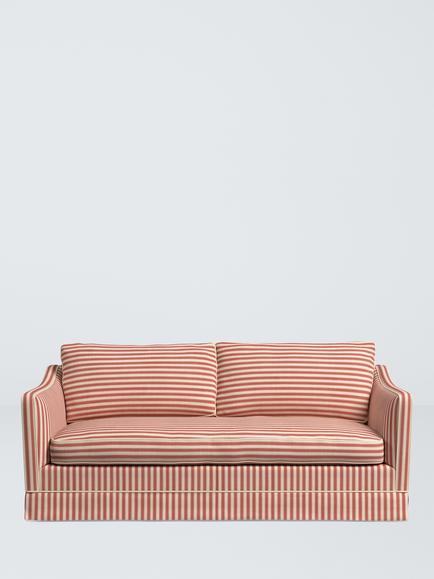 John Lewis x Sanderson Islington Pinetum Stripe Medium 2 Seater Sofa - view 2, Rowan Berry