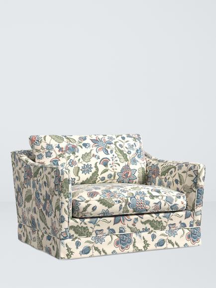John Lewis x Sanderson Islington Newnham Courtney Loveseat, Indigo/Olive