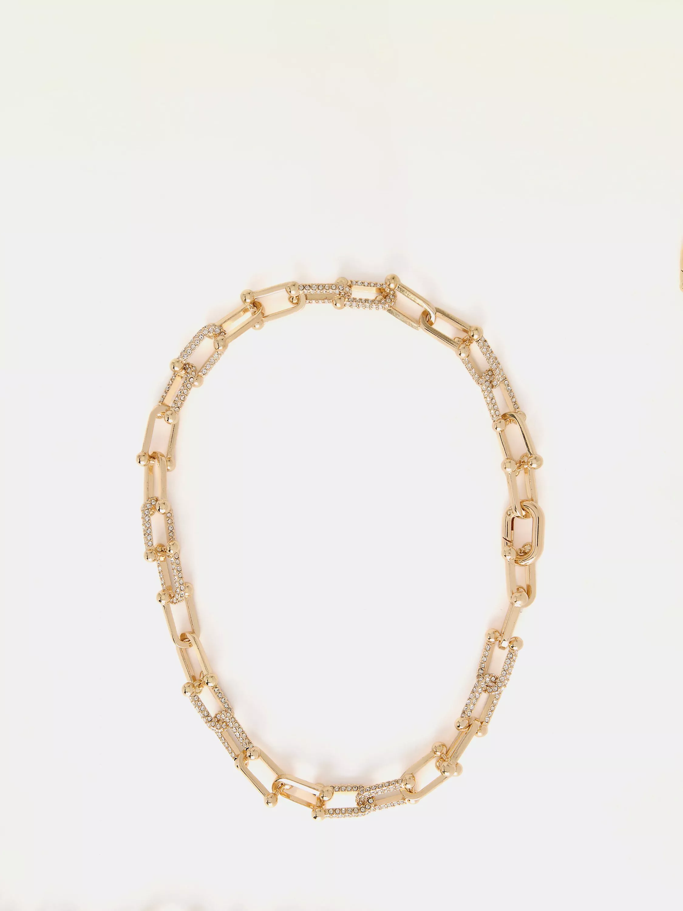 Crystal pendant Matt Gold Link Necklace main image 0