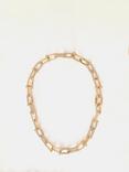 Mint Velvet Crystal Pave Link Chain Necklace, Gold