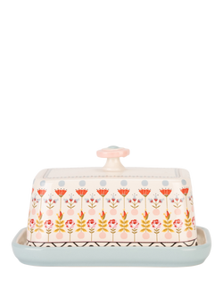 Cath Kidston Painted Stoneware Butter Dish, Multi