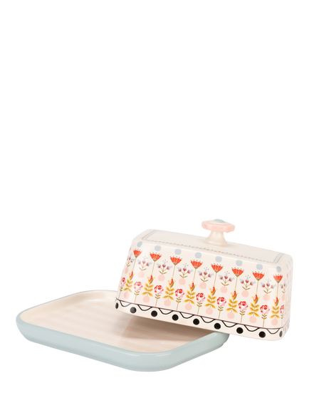Cath Kidston Painted Stoneware Butter Dish - view 2, Multi