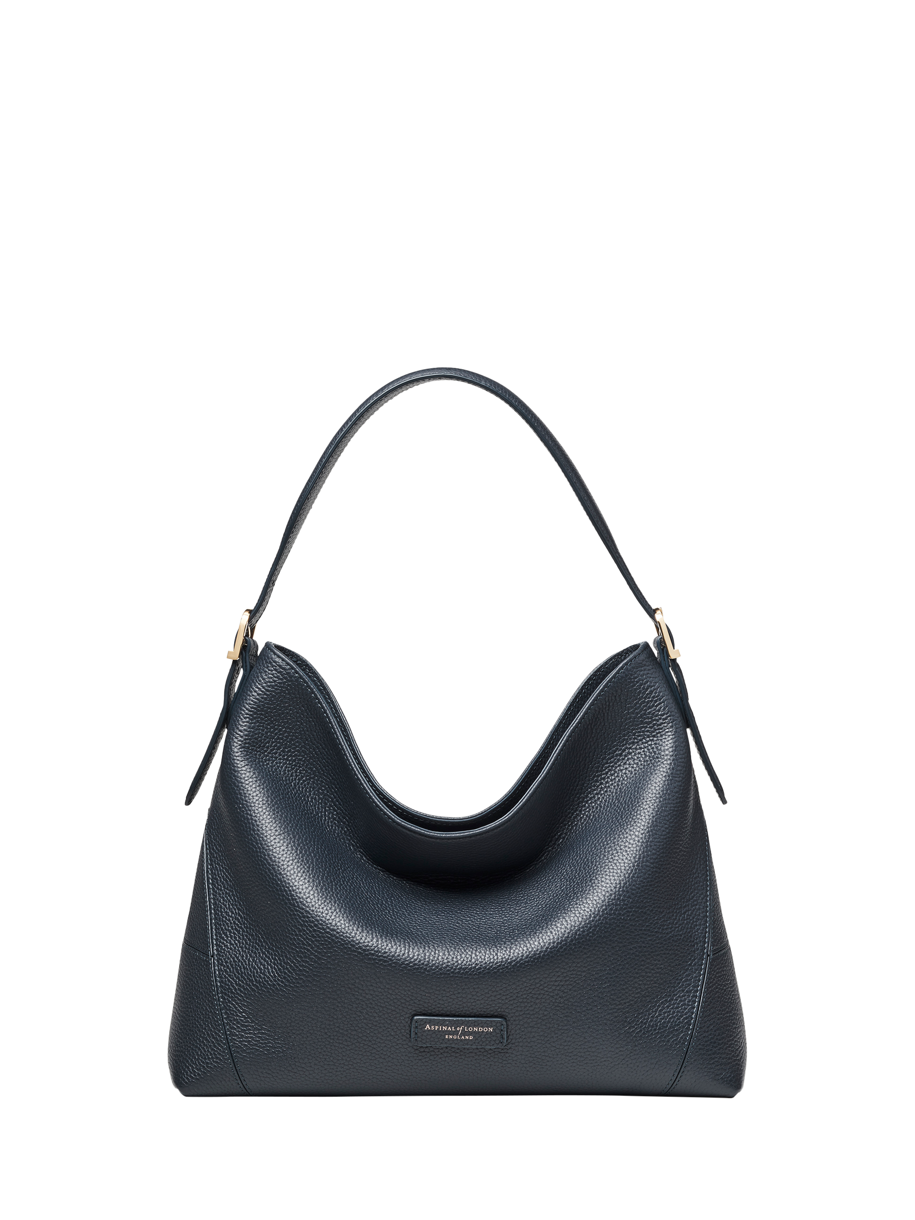 Aspinal of London Leather Hobo Bag, Navy