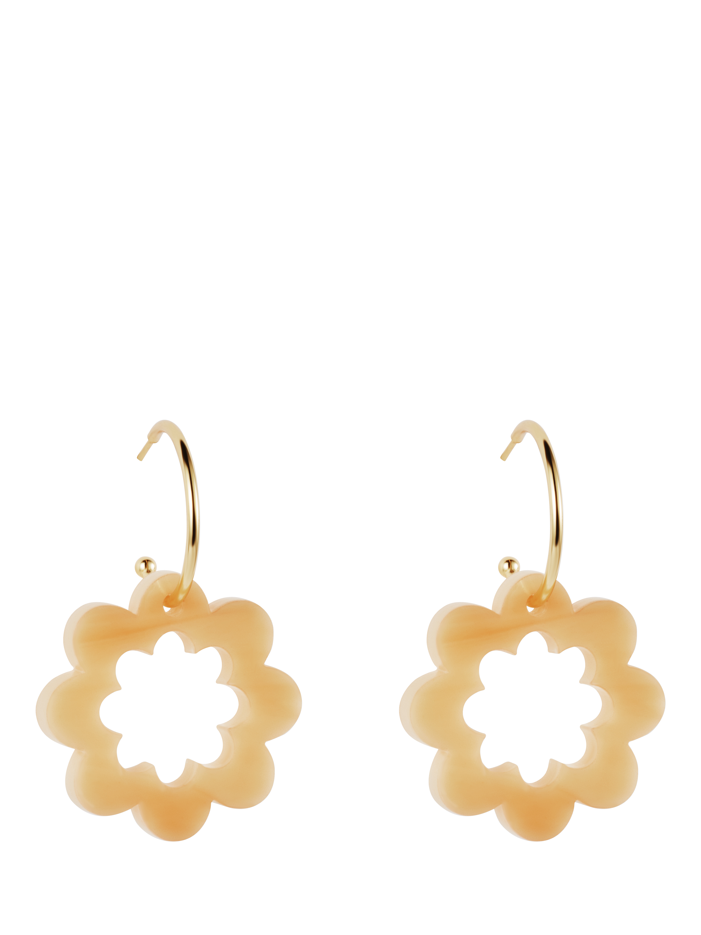 Toolally x Laura Whitmore Carmel Floral Hoop Drop Earrings, Stone/Gold