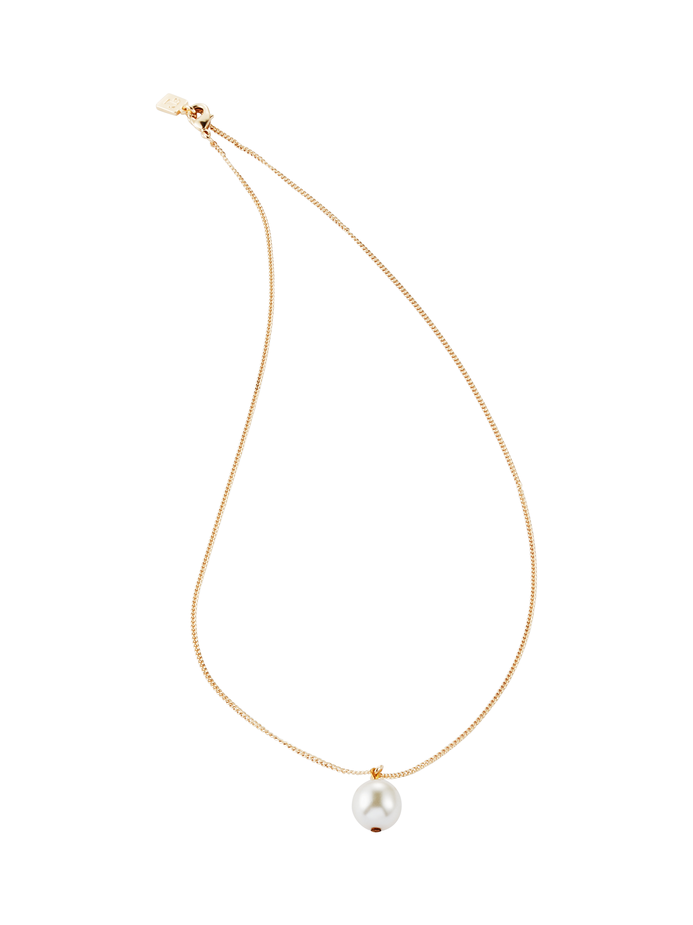 Toolally x Laura Whitmore Faux Pearl Pendant Necklace, Gold/Pearl