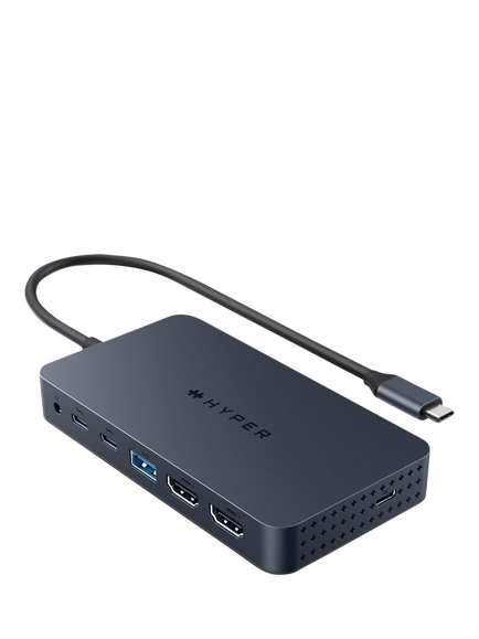 Targus HyperDrive Next Dual 4K HDMI 7 Port USB-C Hub, 100W, Black, Black