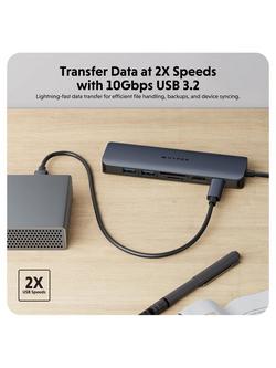 Targus HyperDrive Next 7 USB-C Hub, 100W, Black - view 2, Black