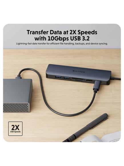 Targus HyperDrive Next 7 USB-C Hub, 100W, Black - view 2, Black