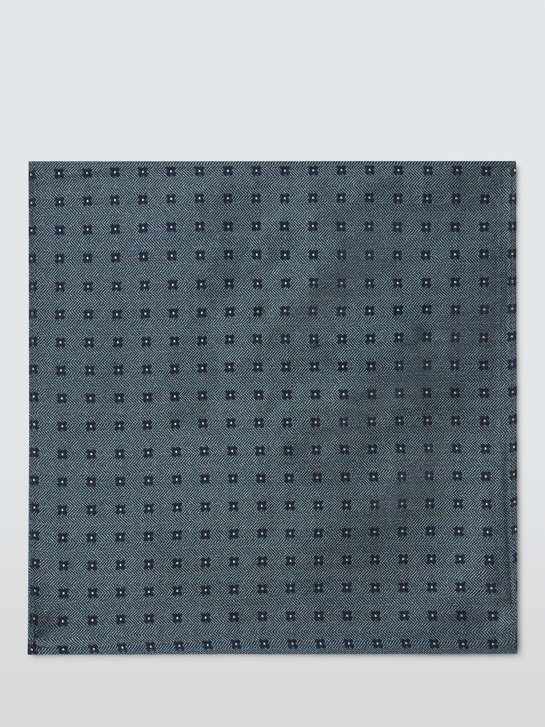 Product image 1 of 4, which shows John Lewis Silk Floral Pocket Square, Teal