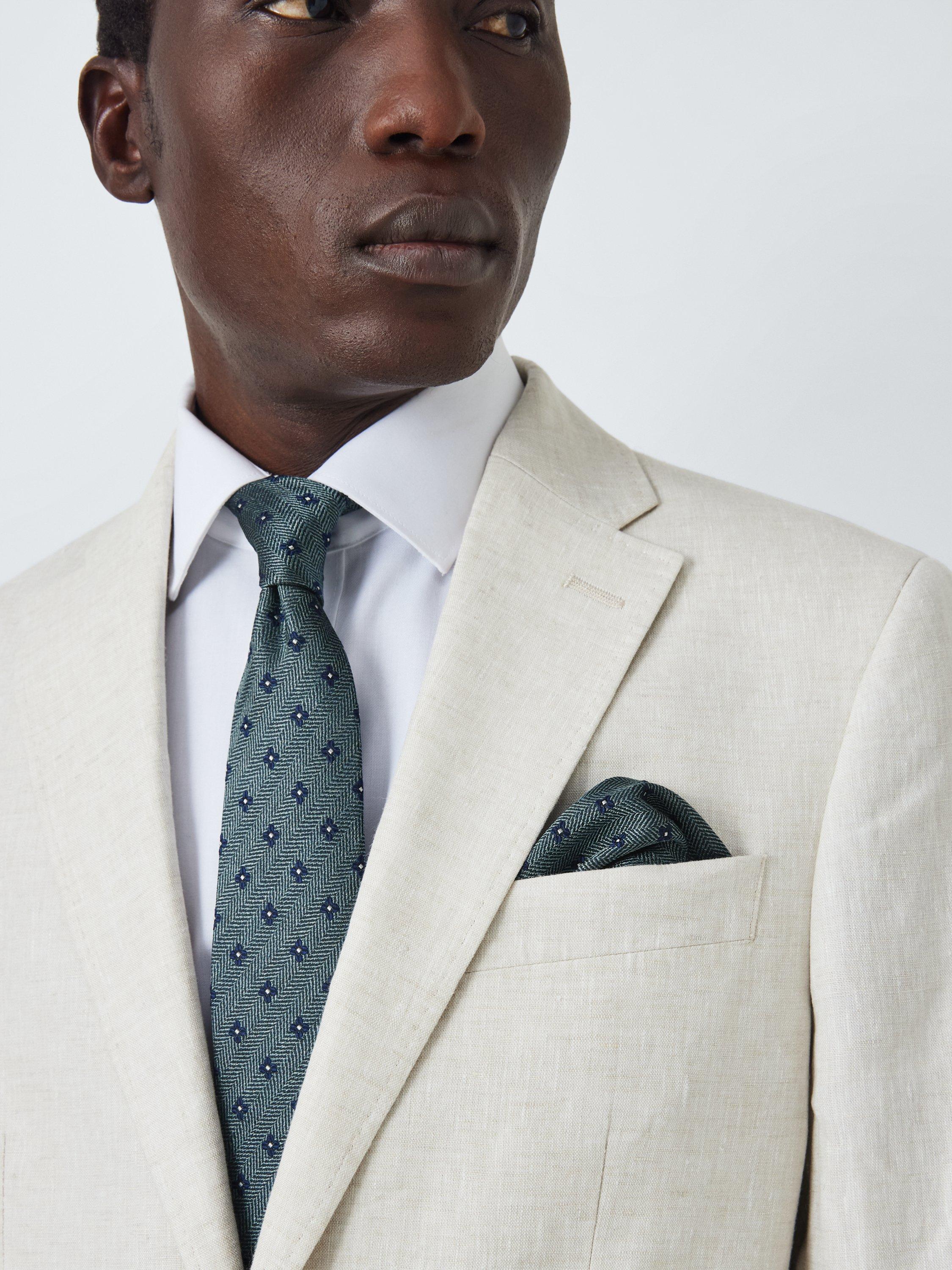 Product image 2 of 4, which shows John Lewis Silk Floral Pocket Square, Teal