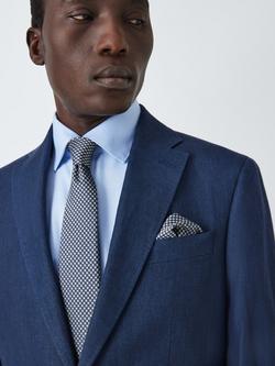 John Lewis Silk Tiled Pocket Square, Airforce - view 2, Airforce