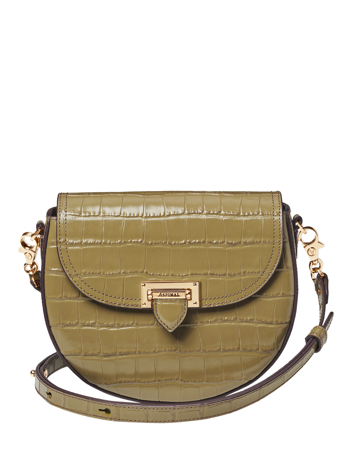 Aspinal of London Portobello Croc Effect Leather Crossbody Bag