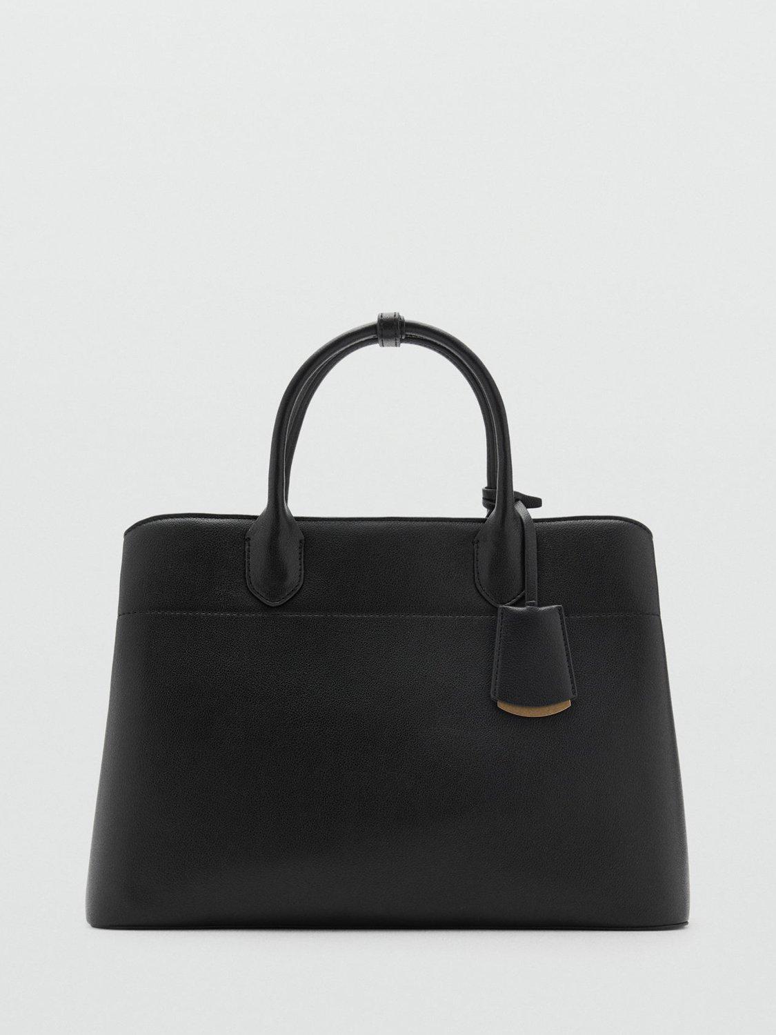 Mango Nova Faux Leather Shopper Bag, Black