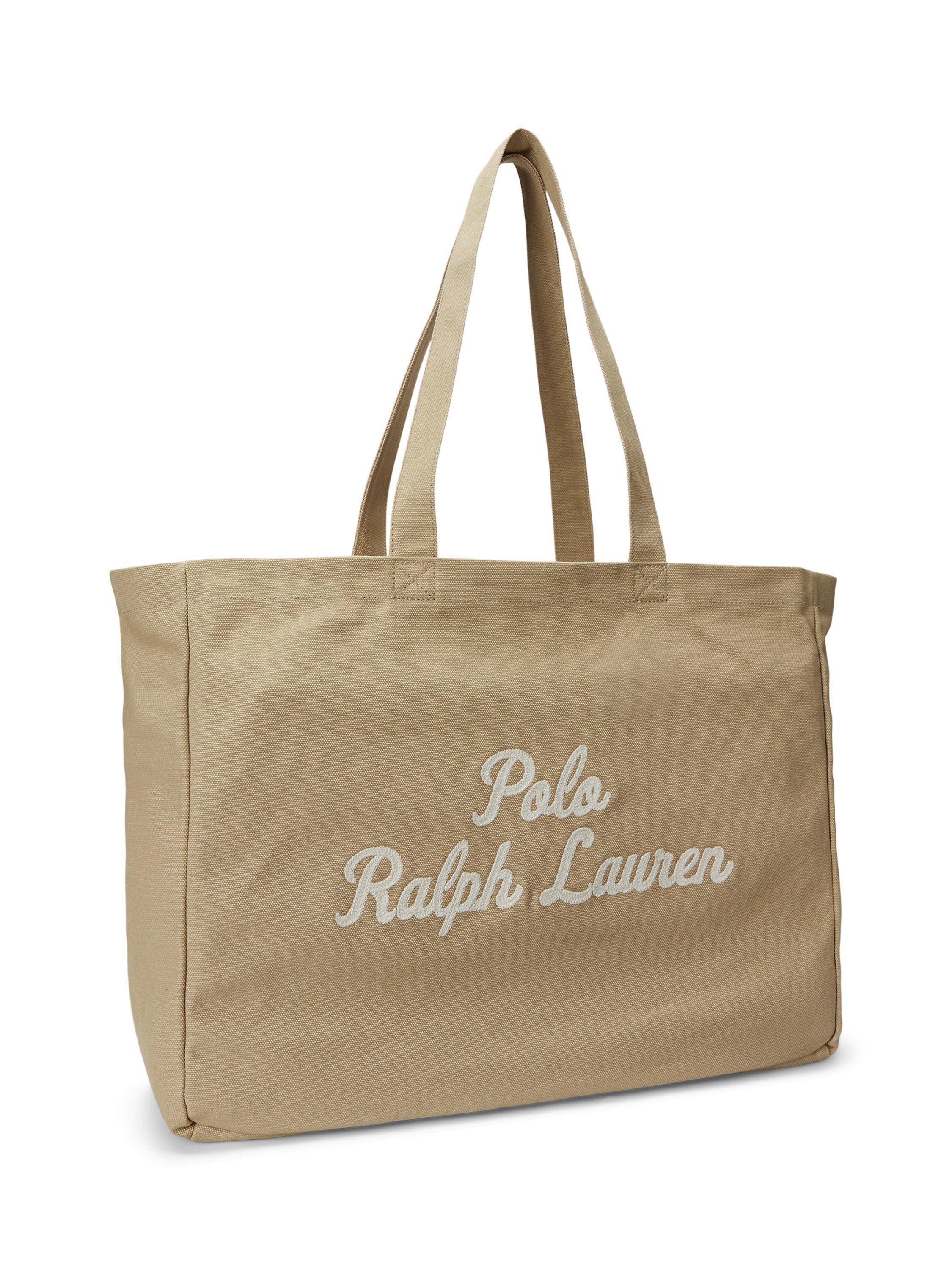 Product image 2 of 4, which shows Ralph Lauren Logo Tote Bag, Tan