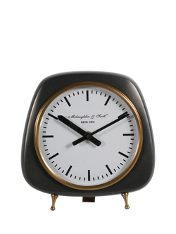 Libra Interiors Mid Century Style Aluminium Small Mantel Clock, Nickel, Nickel