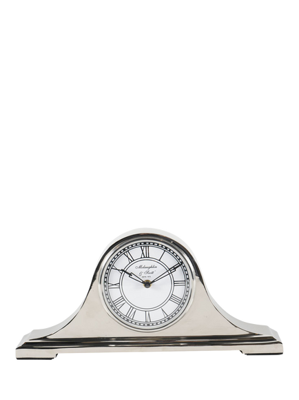 Libra Interiors Quartz Roman Numeral Retro Carriage Mantle Clock, Nickel, Nickel