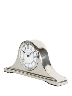 Libra Interiors Quartz Roman Numeral Retro Carriage Mantle Clock, Nickel - view 2, Nickel