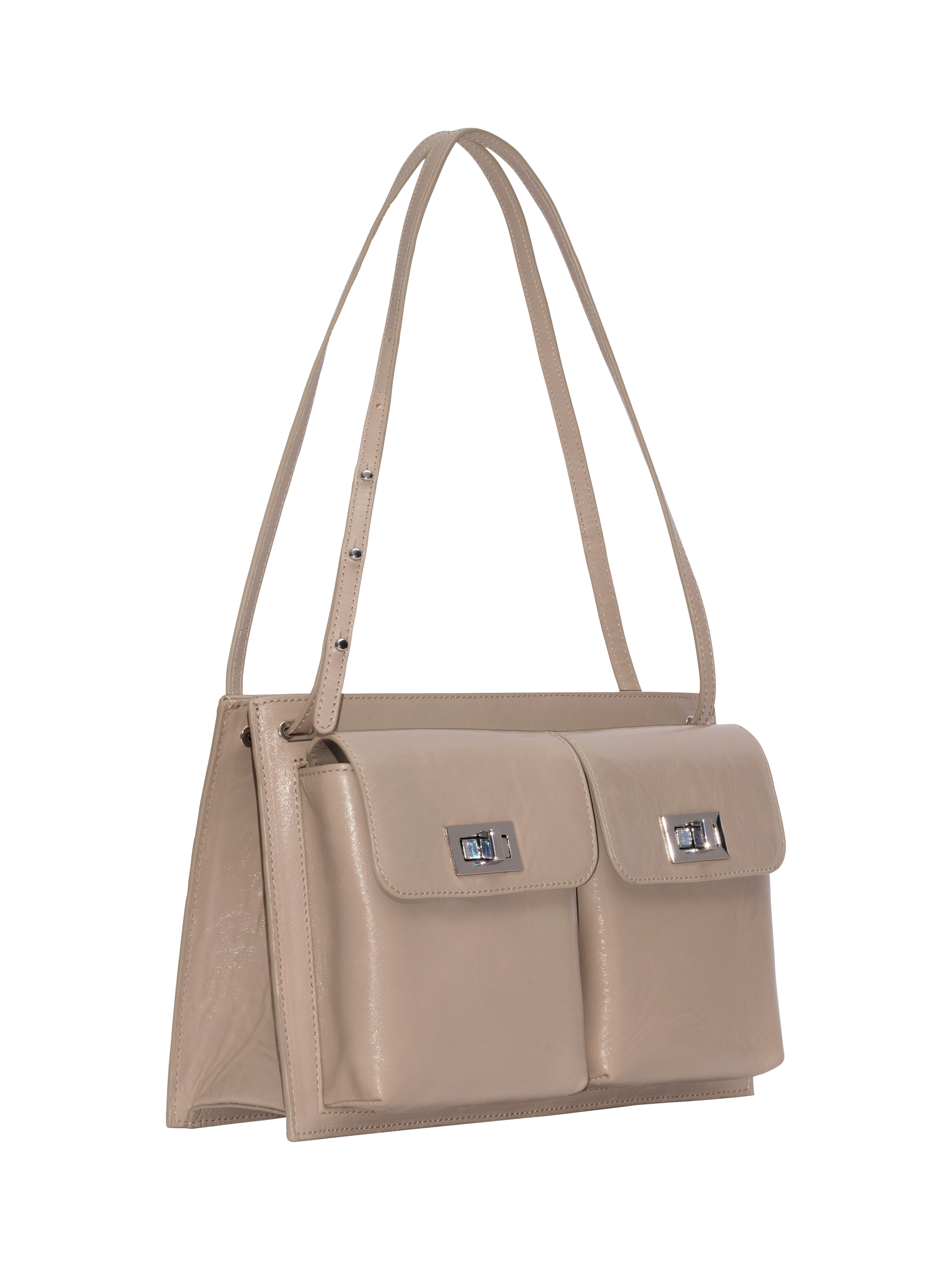 Product image 2 of 3, which shows BY FAR Billy Leather Shoulder Bag, Taupe