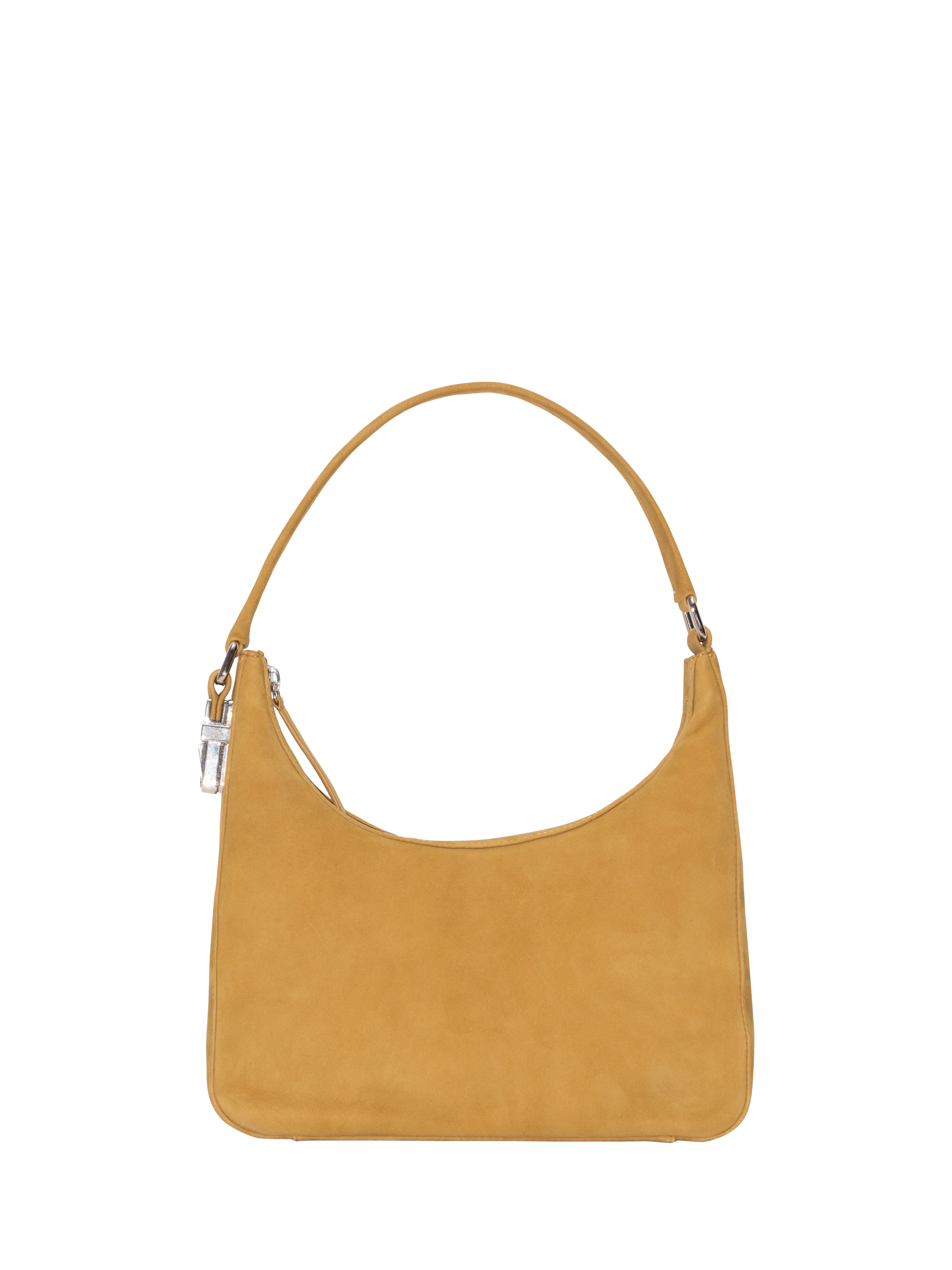 Product image 1 of 3, which shows BY FAR Rhea Suede Shoulder Bag, Ochre