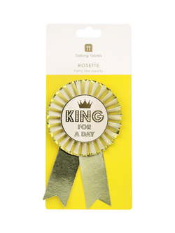 Talking Tables King for a Day Rosette, Gold