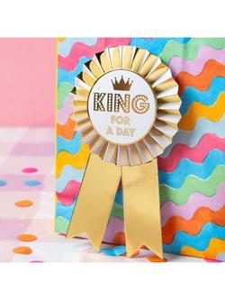 Talking Tables King for a Day Rosette - view 2, Gold