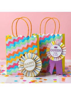 Talking Tables Queen For a Day Rosette - view 2, Pink Multi