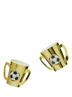 Hootyballoo Football Trophy Paper Cups, Pack of 8, Gold, Gold