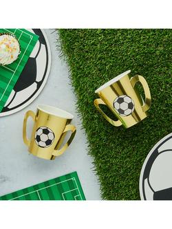 Hootyballoo Football Trophy Paper Cups, Pack of 8, Gold - view 2, Gold