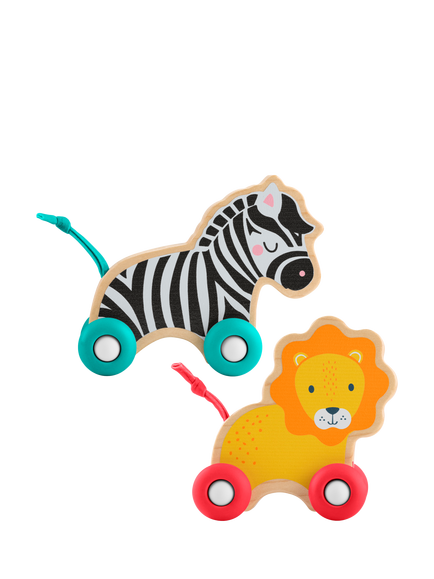 Fisher-Price Wooden Push Along Animals, Pack of 2 - view 2, Multi