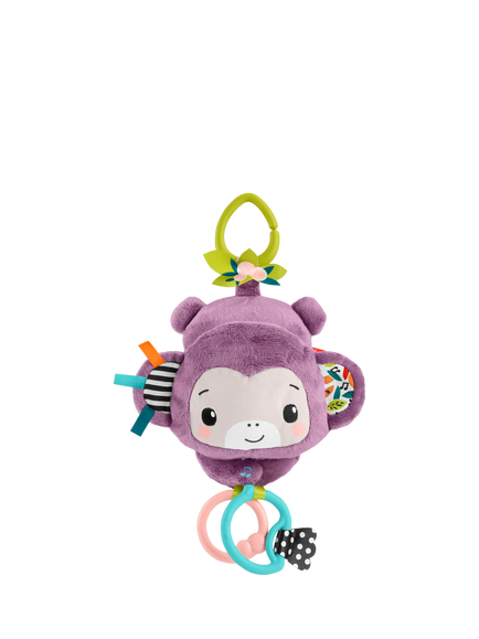 Fisher-Price Sing & Go Purple Monkey Stroller Toy, Multi