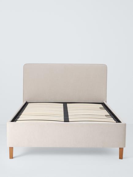 John Lewis Clyde Ottoman Storage Bed Frame, Double - view 2, Brushed Weave Beige