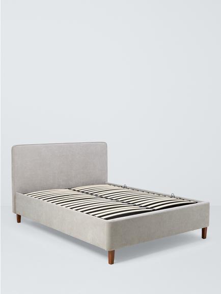 John Lewis Clyde Ottoman Storage Bed Frame, Double, Brushed Weave Grey