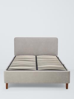 John Lewis Clyde Ottoman Storage Bed Frame, Double - view 2, Brushed Weave Grey