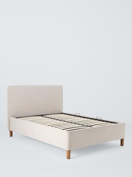 John Lewis Clyde Ottoman Storage Bed Frame, King Size, Brushed Weave Beige