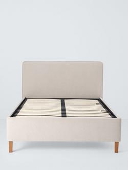 John Lewis Clyde Ottoman Storage Bed Frame, King Size - view 2, Brushed Weave Beige