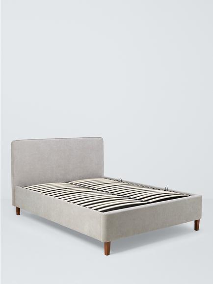 John Lewis Clyde Ottoman Storage Bed Frame, King Size, Brushed Weave Grey