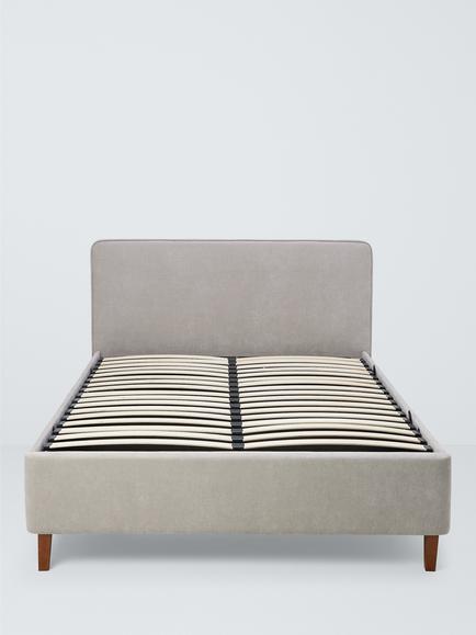 John Lewis Clyde Ottoman Storage Bed Frame, King Size - view 2, Brushed Weave Grey