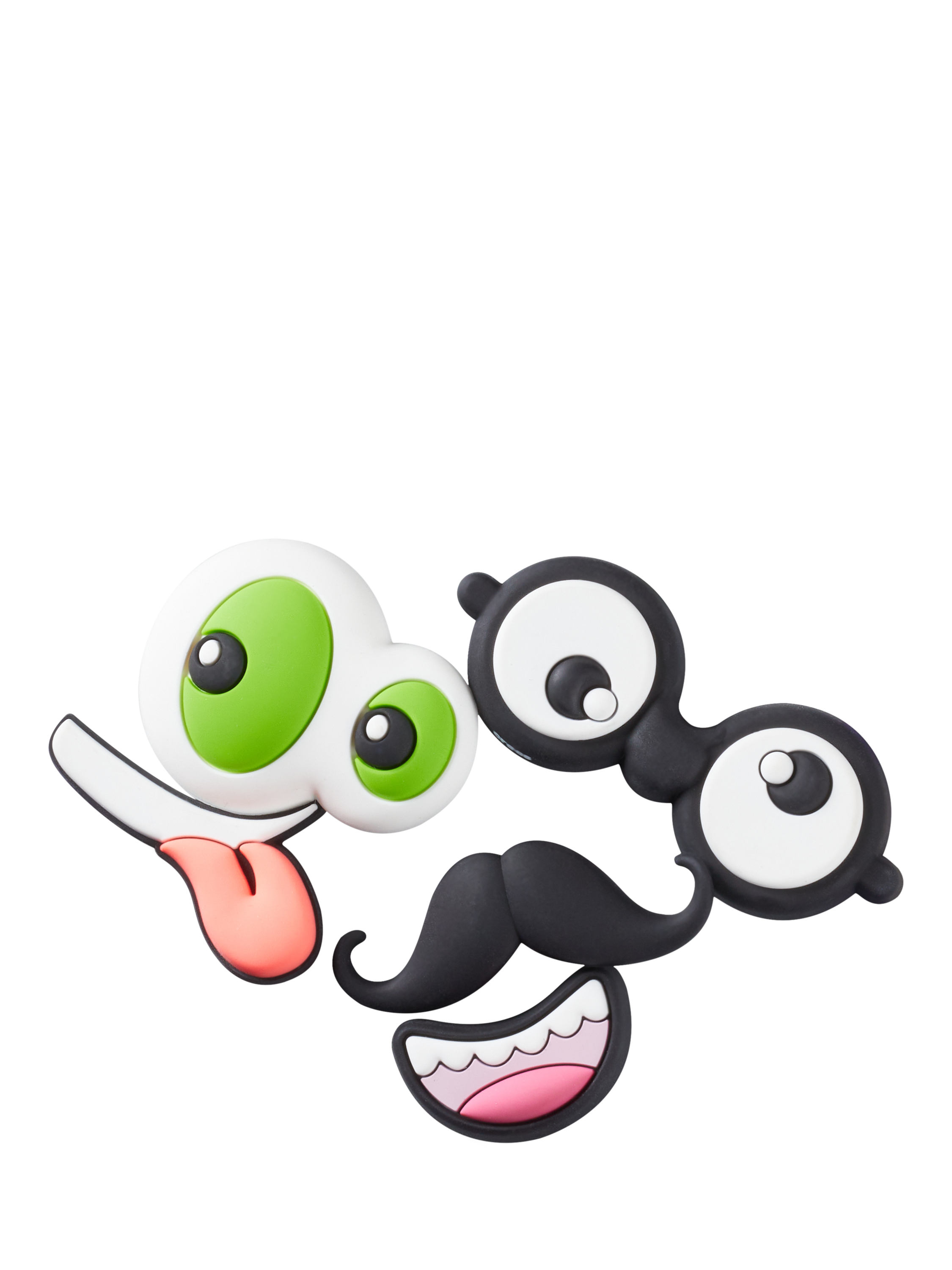 Product image 1 of 4, which shows Crocs Kids' Build Your Own Faces Jibbitz, Set of 5, Multi