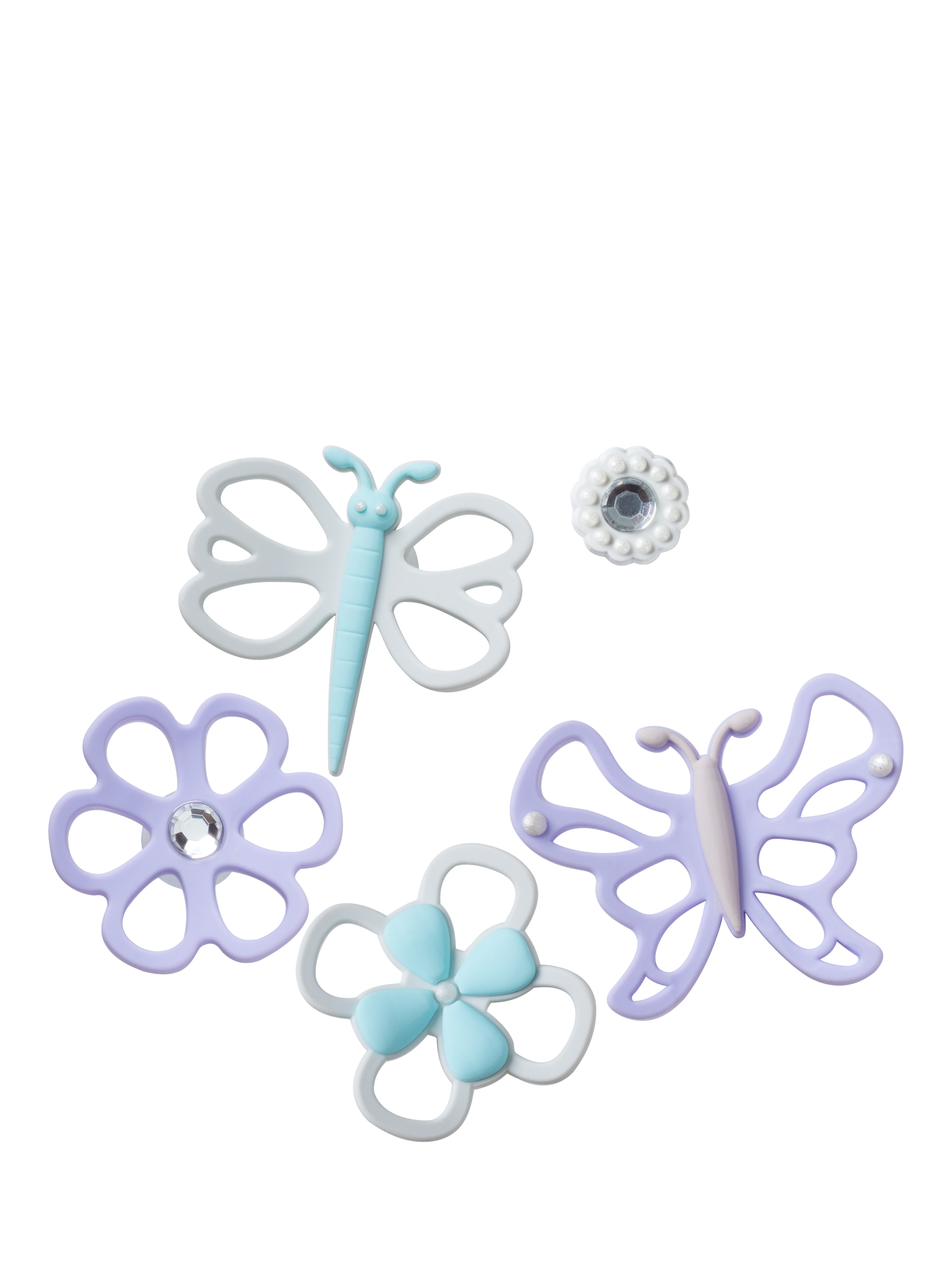Product image 1 of 4, which shows Crocs Kids' Cut-Out Jibbitz, Set of 5, Multi