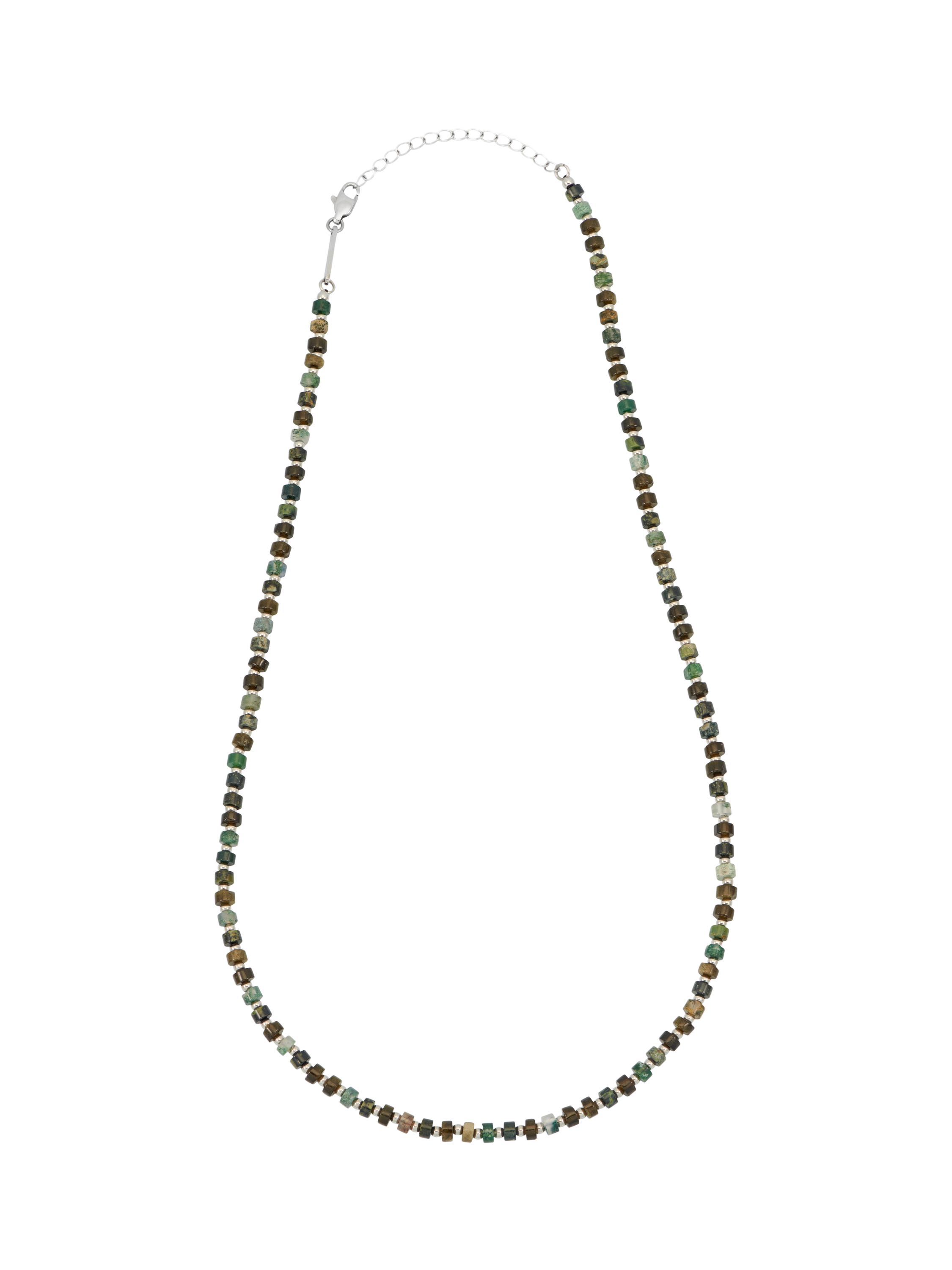 Product image 1 of 1, which shows BARTLETT LONDON Mixed Rondelle Chain Necklace, Green