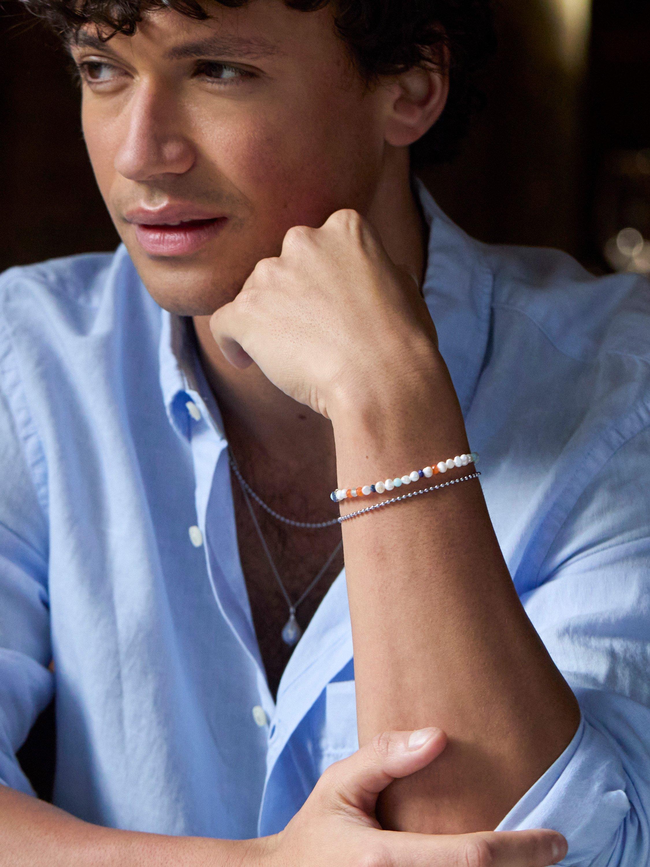 Product image 2 of 2, which shows BARTLETT LONDON Men's Ball Chain Bracelet, Silver