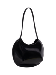 BY FAR Horner Semi Patent Leather Shoulder Bag, Black, Black