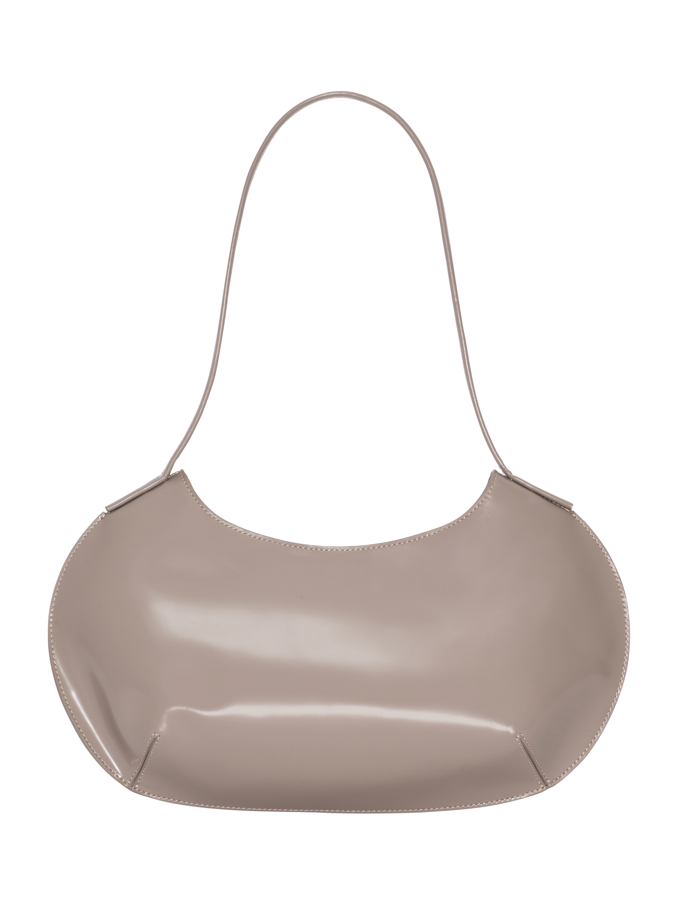 BY FAR Horner Semi Patent Leather Shoulder Bag, Black