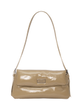 BY FAR Tilda Leather Padded Shoulder Bag, Tan