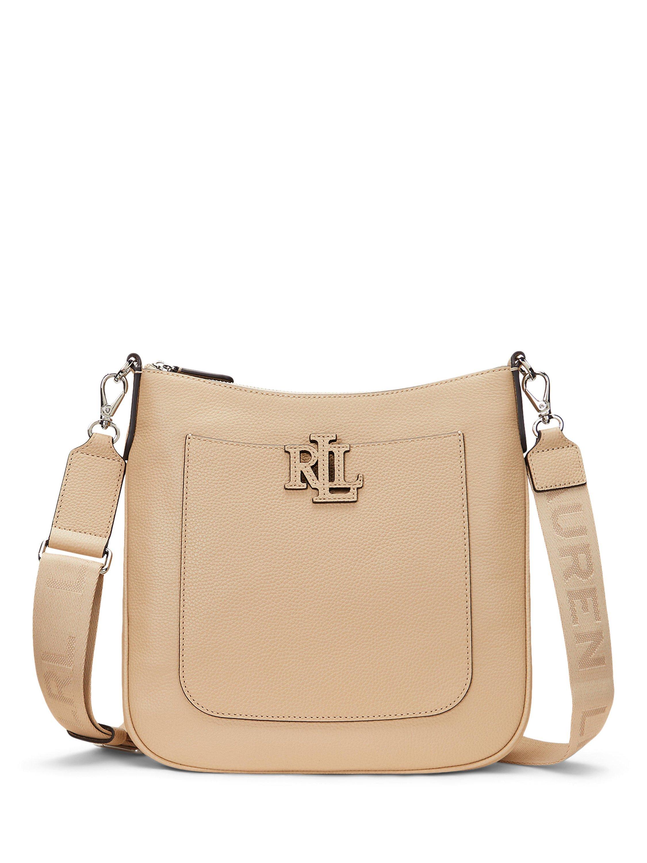 Lauren Ralph Lauren Cameryn Pebbled Leather Large Crossbody Bag, Sand Dune