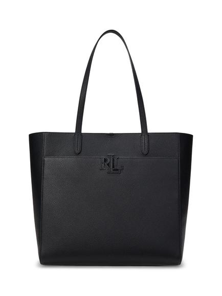 Lauren Ralph Lauren Cameryn Large Pebbled Leather Tote Bag, Black