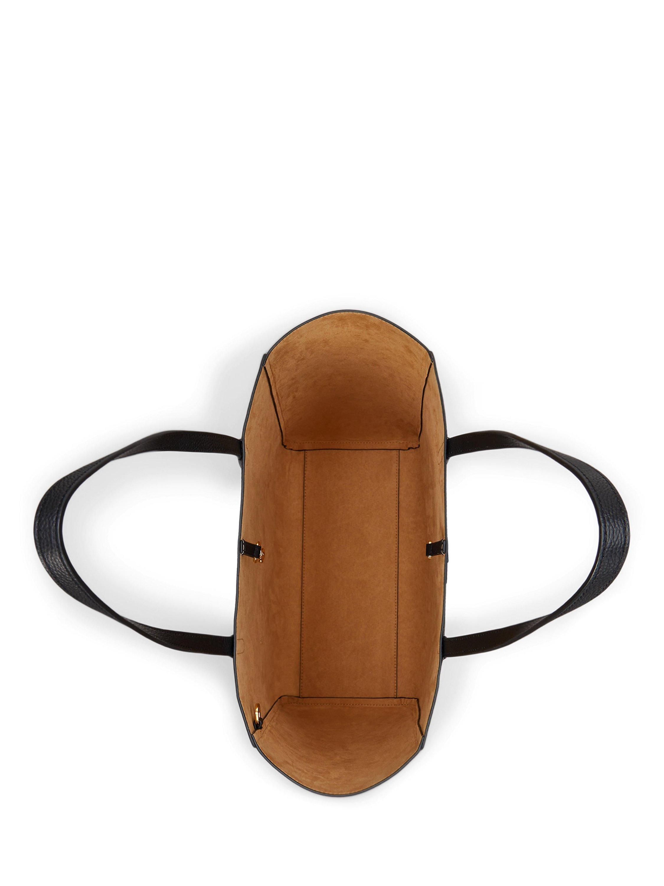 Product image 4 of 6, which shows Lauren Ralph Lauren Cameryn Large Pebbled Leather Tote Bag, Black