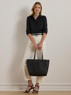 Lauren Ralph Lauren Cameryn Large Pebbled Leather Tote Bag - view 2, Black