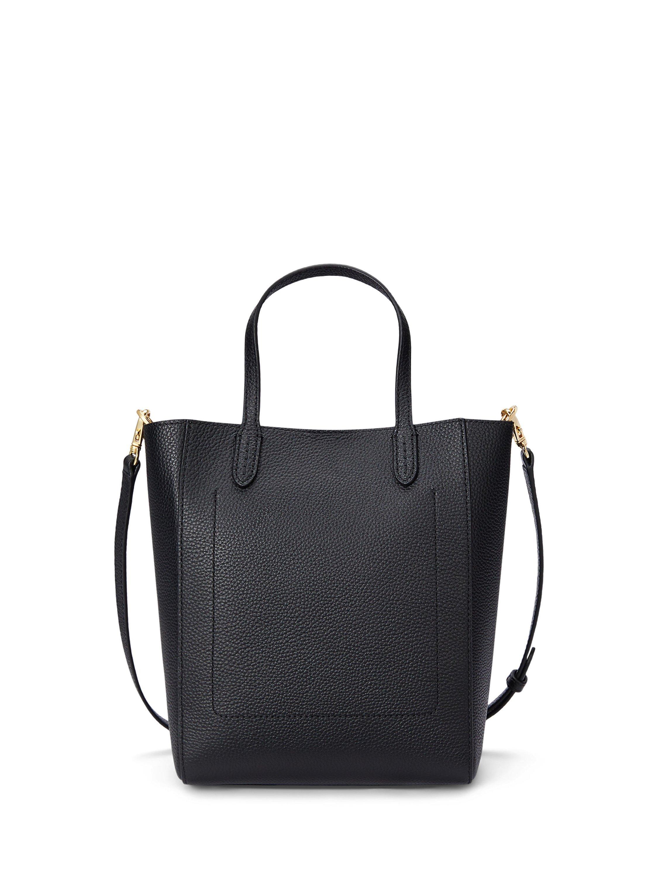 Product image 2 of 7, which shows Lauren Ralph Lauren Cameryn Small Pebbled Leather Tote Bag, Black