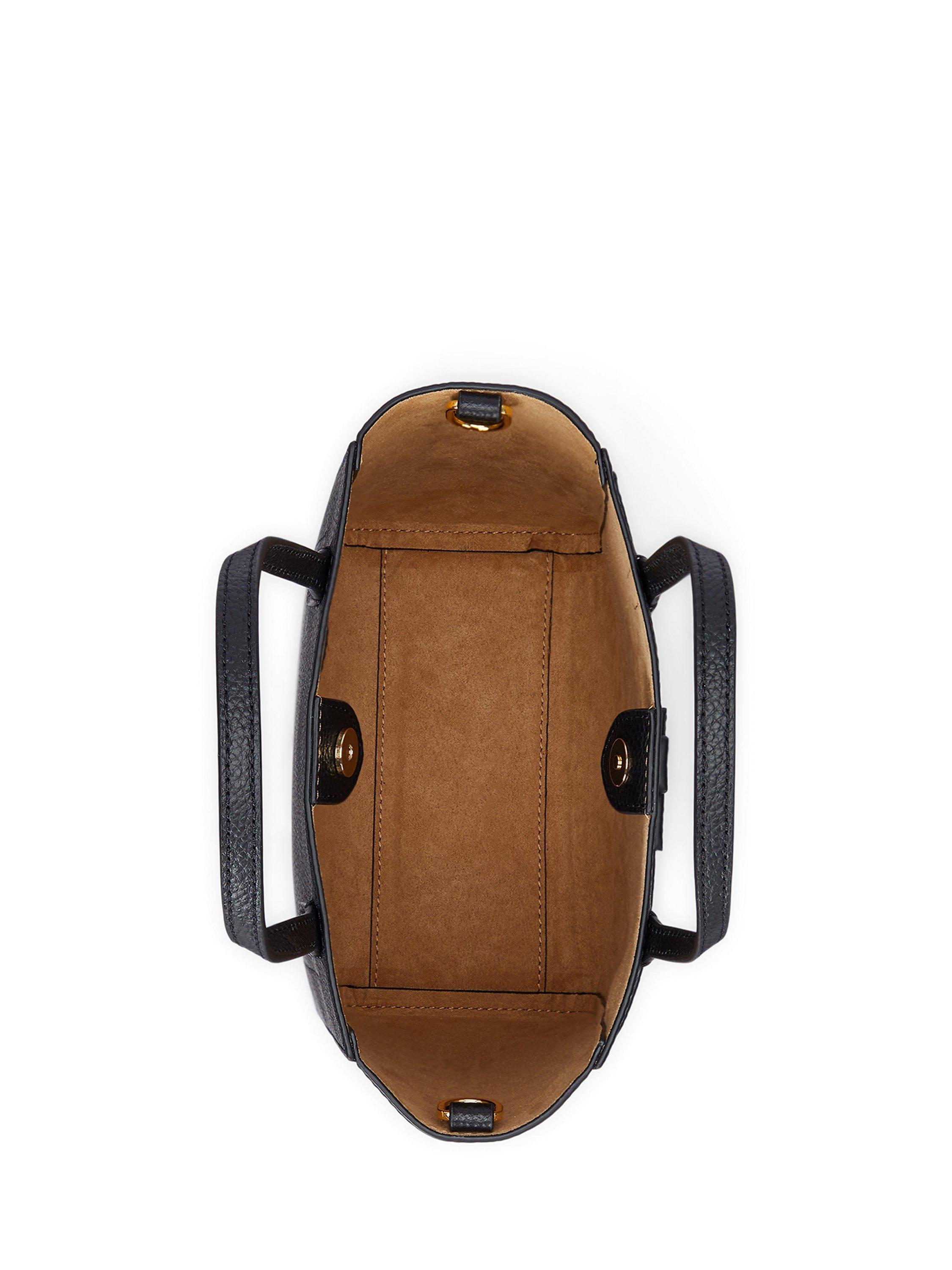Product image 3 of 7, which shows Lauren Ralph Lauren Cameryn Small Pebbled Leather Tote Bag, Black